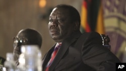 imbabwean Prime Minister Morgan Tsvangirai is seen during a meeting with President Robert Mugabe in Harare (file).