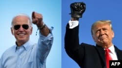 FILE - President-elect Joe Biden (L) and President Donald Trump are holding campaign rallies in Georgia on January 4, 2021. (Photos by JIM WATSON and MANDEL NGAN / AFP)