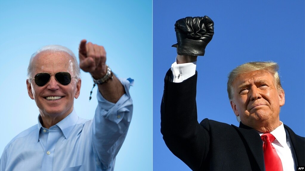 Biden (trái) và Trump.