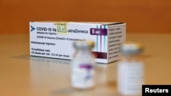 FILE PHOTO: Vials of the AstraZeneca vaccine against the coronavirus disease (COVID-19) are seen during an organised media visit to the vaccination at Taoyuan Hospital in Taoyuan, Taiwan April 12, 2021.