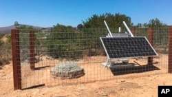 This June 1, 2018 photo provided by the U.S. Geological Survey shows an earthquake monitoring station near the Lusardi Creek County Preserve, San Diego County, California. (USGS via AP)