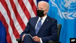 លោក​ប្រធានាធិបតី Joe Biden ជួប​ជាមួយ​អគ្គលេខាធិការ​អង្គការ​សហ​ប្រជាជាតិ​លោក Antonio Guterres (មិន​មាន​នៅ​ក្នុង​រូប​នេះ) នៅ​សណ្ឋាគារ Intercontinental Barclay ក្នុង​អំឡុង​មហា​សន្និបាត​អង្គការ​សហ​ប្រជាជាតិ នៅ​ថ្ងៃទី២០ ខែកញ្ញា ឆ្នាំ២០២១ នៅ​ទីក្រុង​ញូវយ៉ក។