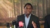 赞比亚反对派领导人希奇莱马在胜选后对媒体发表讲话（2021年8月16日）