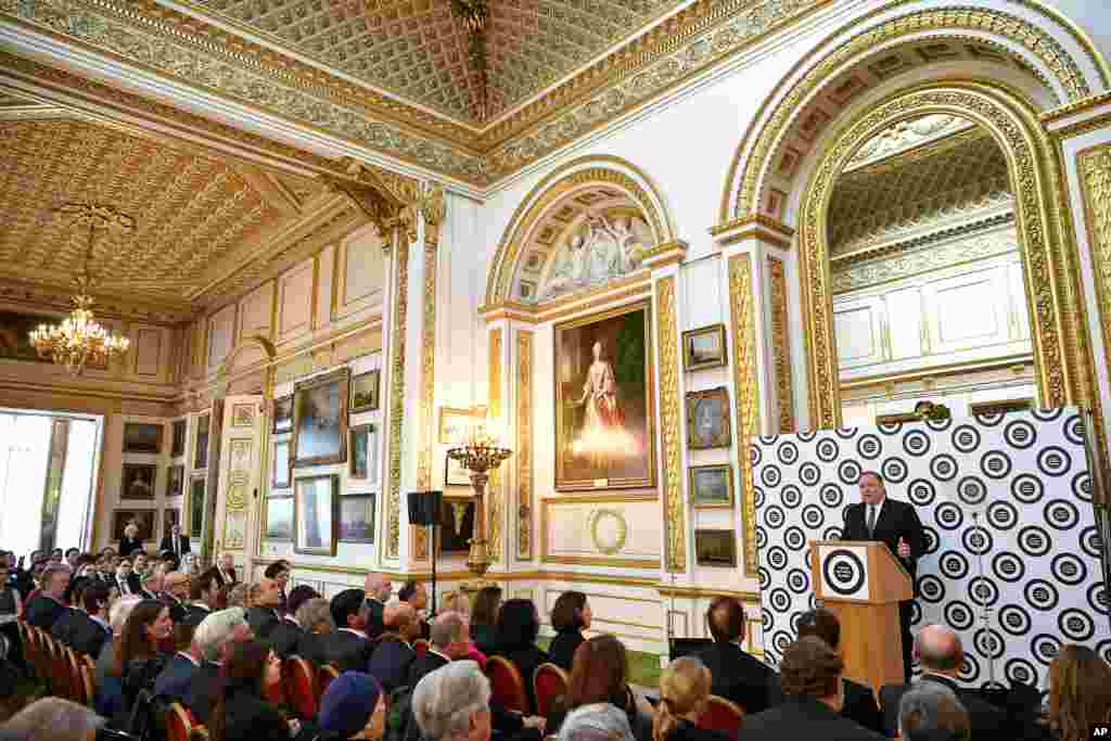 مایک پمپئو در سفر به بریتانیا در لنکستر هاوس لندن درباره آینده رابطه آمریکا و بریتانیا سخنرانی کرد.&nbsp;