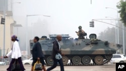 မြို့တော် Harareမှာ စစ်တပ်လုံခြုံရေးယူထားစဉ်