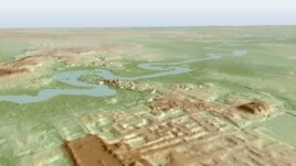A three-dimensional image of the ancient Maya Aguada Fenix site in Mexico's Tabasco state based on lidar, an aerial remote-sensing method, is seen in this picture released on June 3, 2020. (Takeshi Inomata/Handout via REUTERS)
