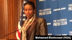 Ayaan Hirsi Ali, author and critic of radical Islam speaks to a luncheon at the National Press Club, April 7, 2015.