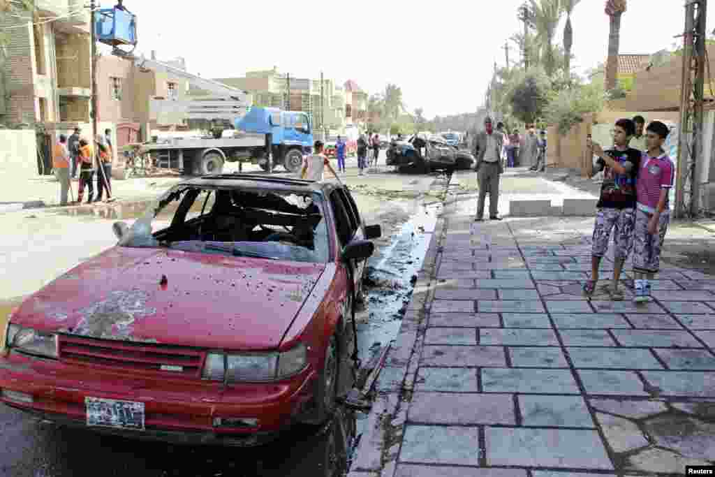 Mesto napada bombom automobila u još jednoj pretežnoj šiitskoj četvrti u Bagdadu, 27. oktobra, 2013. 