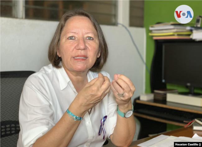 La socióloga nicaragüense María Teresa Blandón. Foto de Houston Castillo, VOA.