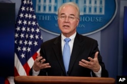 Health and Human Services Secretary Tom Price speaks during the White House press briefing in Washington, March 7, 2017.