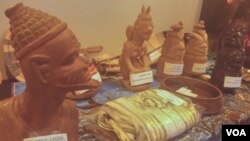 Artwork from Sierra Leone are displayed during an Africa Day gala in Washington, May 27, 2016.