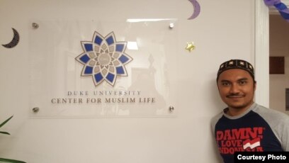 Rizki Harahap di Duke University Centre of Muslim Life (CML), Durham, North Carolina. (Foto courtesy: Rizki)