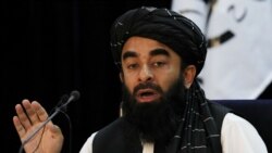 FILE - Taliban spokesman Zabihullah Mujahid speaks during a news conference in Kabul, Afghanistan Sept. 6, 2021.