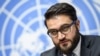 FILE - Afghan National Security Adviser Hamdullah Mohib is pictured at a press conference in Geneva, Nov. 28, 2018. He told reporters in Washington on March 14, 2019, that the U.S. peace strategy in Afghanistan was "alienating" the Afghan people.
