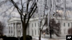 El hielo después de una tormenta en Washington, DC.