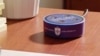 The Alexa Echo Dot devices include the official Saint Louis University logo and are equipped with specific skills to provide information on local events and campus life. (Screengrab for Saint Louis University Video)