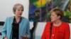 La première ministre britannique Theresa May et la chancelière allemande Angela Merkel, à Berlin en Allemagne, le jeudi 5 juillet 2018. (Photo AP / Markus Schreiber)