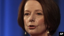 Australian Prime Minister Julia Gillard, Aug. 7, 2012 file photo. 