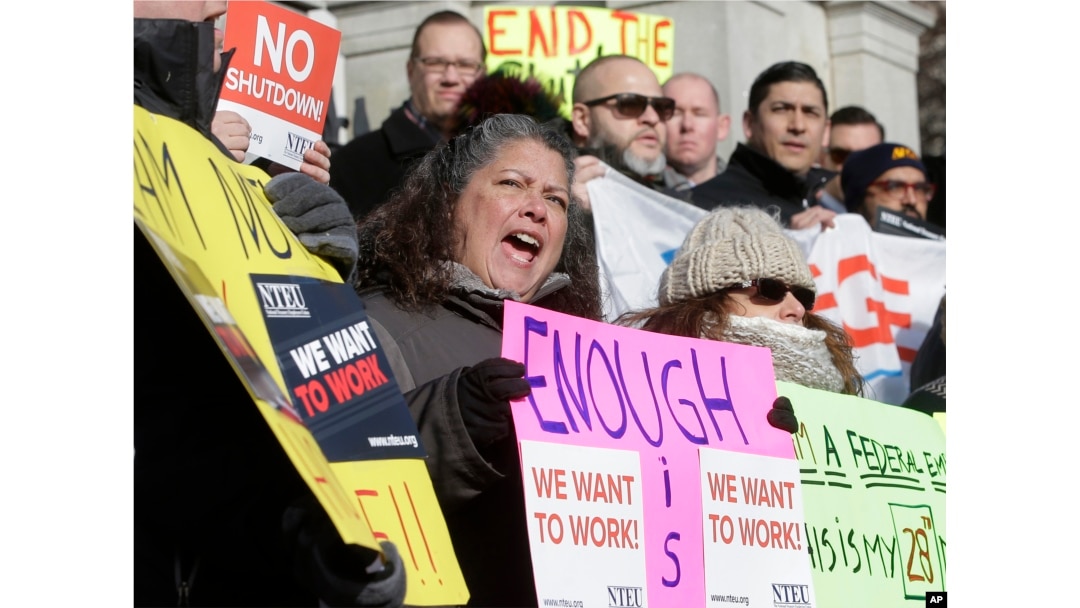 Protest radnika javnih službi u Bostonu, 17. janura 2019.