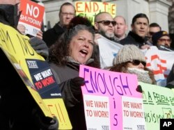 Protest radnika javnih službi u Bostonu, 17. janura 2019.