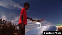 The SunFire solar cooker allows heat from the sun to be reflected and concentrated on a central point on the dish, where food can be cooked (SunFire)