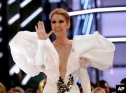 FILE - Celine Dion performs "My Heart will Go On" at the Billboard Music Awards at the T-Mobile Arena on May 21, 2017, in Las Vegas.