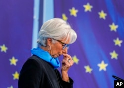 European Central Bank President Christine Lagarde Speaks During A Press Conference After The Governing Council Meeting In Frankfurt On October 28, 2021.