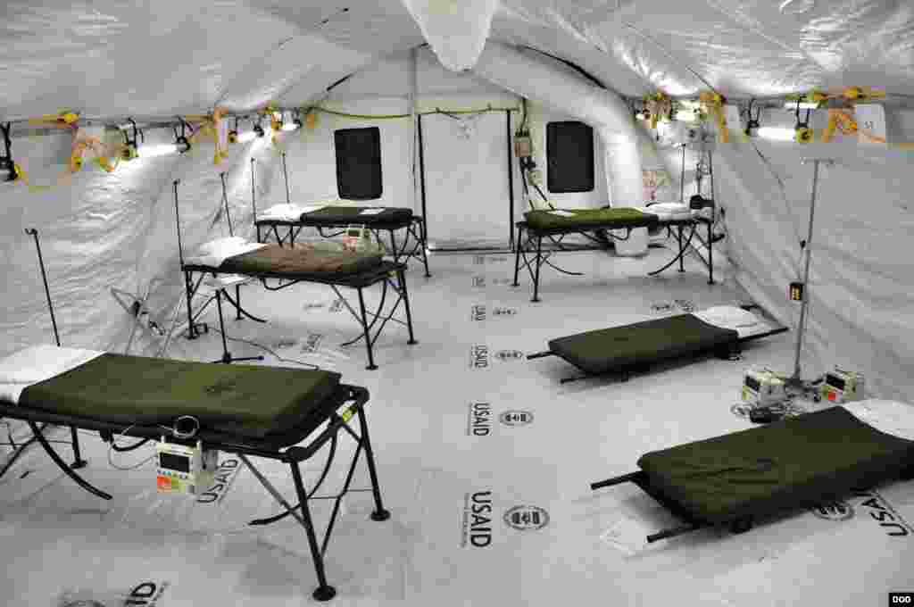 Inside the Ebola treatment facility before its opening, near Monrovia, Liberia, Nov. 4, 2014. (Sgt. 1st Class Nathan Hoskins/DOD). 