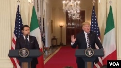 Donald Trump na konferenciji za novinare sa italijanskim premijerom Giuseppeom Conte​om