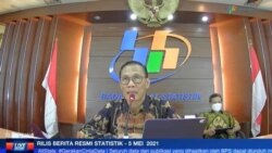 Kepala BPS Suhariyanto dalam telekonferensi pers di Jakarta, Rabu, 5 Mei 2021 mengatakan PE Indonesia pada triwulan-I 2021 minus 0,74 persen (Foto: VOA).