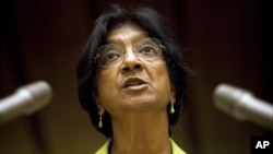 FILE - U.N. High Commissioner for Human Rights Navi Pillay 
