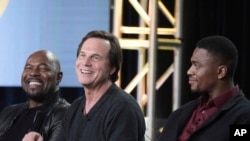 FILE - Antoine Fuqua, from left, Bill Paxton, Justin Cornwell attend the "Training Day" panel at the CBS portion of the 2017 Winter Television Critics Association press tour, Jan. 9, 2017, in Pasadena, Calif. 