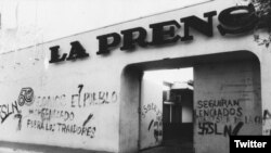 Fachada del Diario La Prensa de Nicaragua, en Managua. Foto: Twitter.