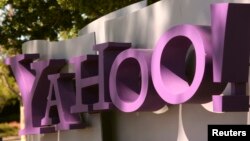 The Yahoo logo is shown at the company's headquarters in Sunnyvale, California, April 16, 2013. 