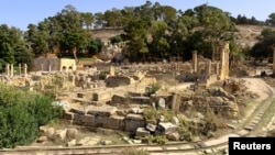 A general view of the ancient ruins of the Greek and Roman city of Cyrene, in Shahhat, Libya, Oct. 20, 2018.