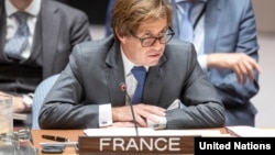 L'ambassadeur français à l'ONU, Nicolas de Rivière, à New York le 3 octobre 2019. 