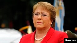 FILE - Chilean President Michelle Bachelet