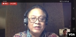 Pakar Epidemiologi UI, Dr. Pandu Riono, saat Webkusi "Pilkada 9 Desember 2020 Mungkinkah?", Minggu (19/4). (VOA/Yudha).