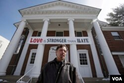 Tom Weston, lay leader at the First United Methodist Church, talks about the recent racial incidents that occurred at Oberlin College. (AP Photo/Tony Dejak)