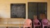 FILE - A blackboard with translations of French phrases into the Kanuri language is seen at a Cameroonian military base in Kolofata, Cameroon, March 16, 2016. 