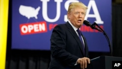 President Donald Trump delivers remarks at Sheffer Corporation to promote his tax policy, Feb. 5, 2018, in Blue Ash, Ohio.