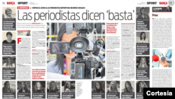 Periodistas de diario español Sport denunciaron acoso por el hecho de ser mujeres, en medio del ambiente periodístico deportivo. [Foto: Cortesía Sport]