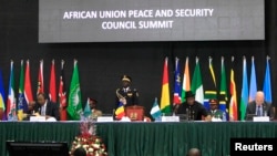 African leaders and delegates attend the Africa Union Peace and Security Council Summit on Terrorism at the Kenyatta International Convention Centre, in Nairobi, Kenya, Sept. 2, 2014.