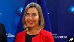 La cheffe de la diplomatie européenne Federica Mogherini à Bruxelles, 12 juillet 2018.
