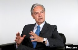 Luis Ernesto Derbez, a former top diplomat running for the presidency, speaks during an interview with Reuters in Mexico City, Mexico, July 26, 2017.