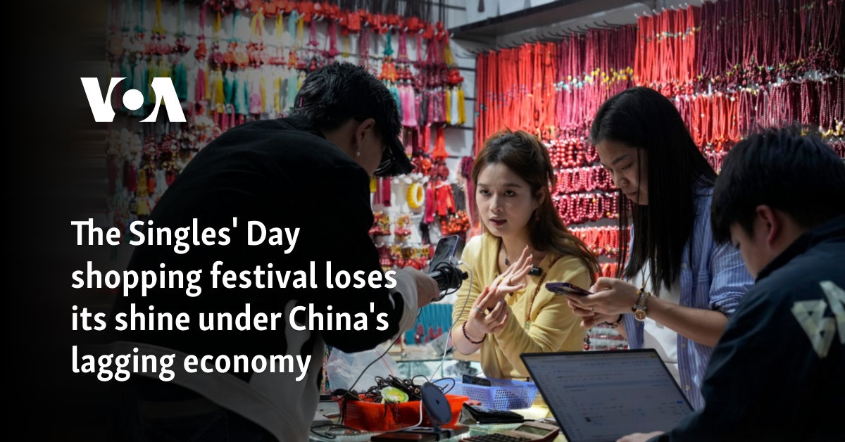 The Singles' Day shopping festival loses its shine under China's lagging economy