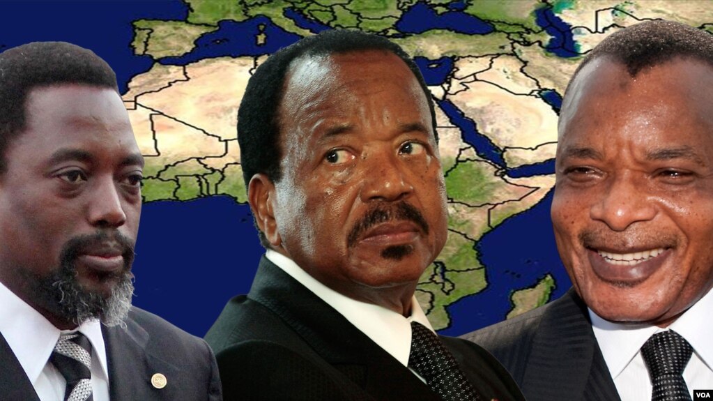 Le Congolais Joseph Kabila, le Camerounais Paul Biya et son homologue Denis Sassou.