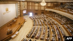 FILE - A general view of the Myanmar parliament in Naypyidaw.
