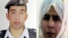 约旦飞行员卡萨斯巴(左)和被判死刑的伊拉克妇女利沙维