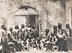 Plains Indian war prisoners at Fort Marion, Florida, 1875.
